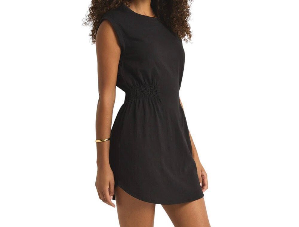Z Supply Rowan Black Sleeveless Textured Mini Dress Size Large